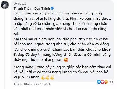 Bị 'mắng' làm chuyện 'lố lăng' mùa dịch, vợ chồng Thanh Thuý lên tiếng và hé lộ tình trạng hiện tại. Ảnh 5