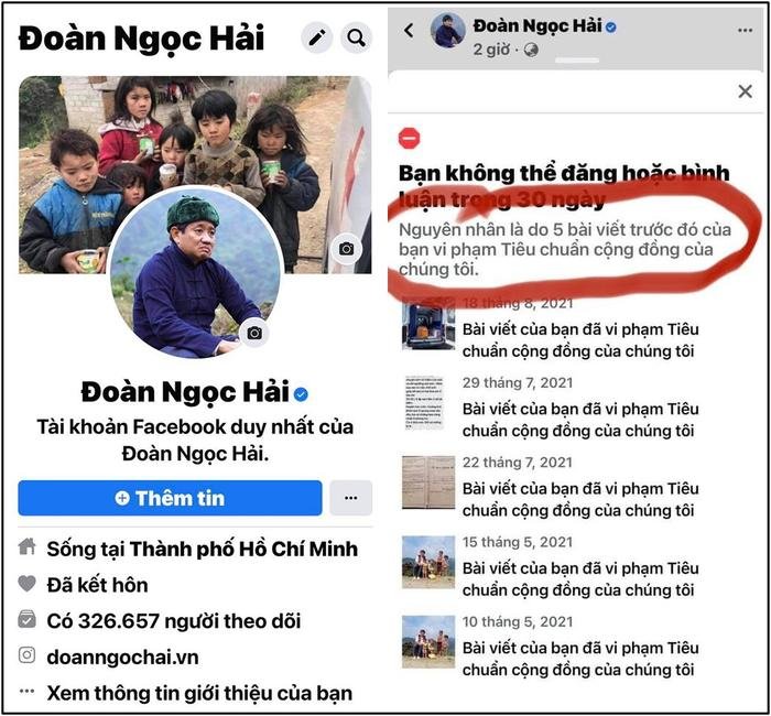 Facebook của ông Đoàn Ngọc Hải bất ngờ bị chặn 30 ngày, nick Facebook mới tiếp tục bị 'bay màu' Ảnh 1