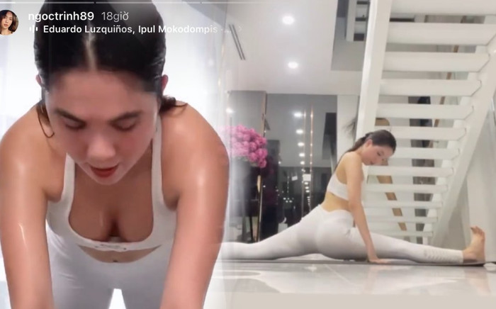 Ngọc Trinh mặc đồ tập nhưng vòng một như sắp tràn viền mới gây chú ý Ảnh 2