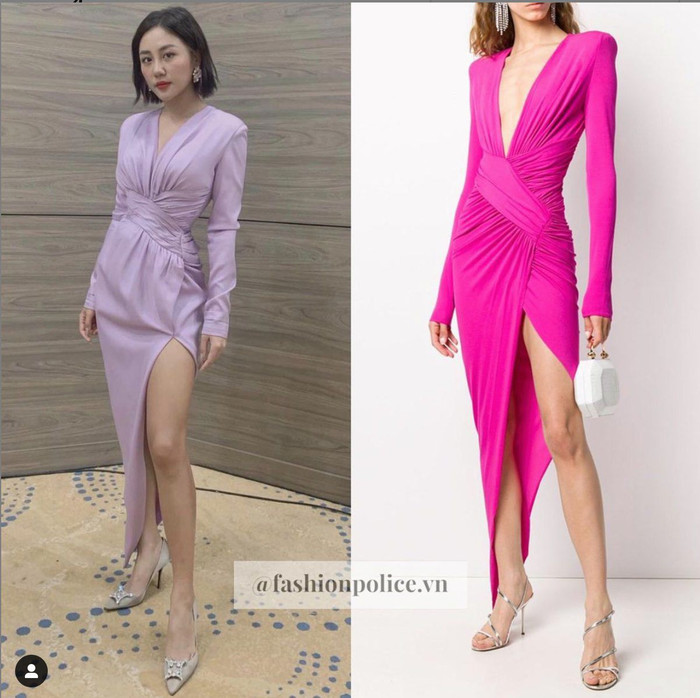 Phần chân váy của Văn Mai Hương không hề mượt mà như ở bản gốc... 