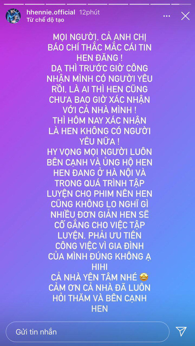 Chia sẻ độc thân của H'Hen Niê.
