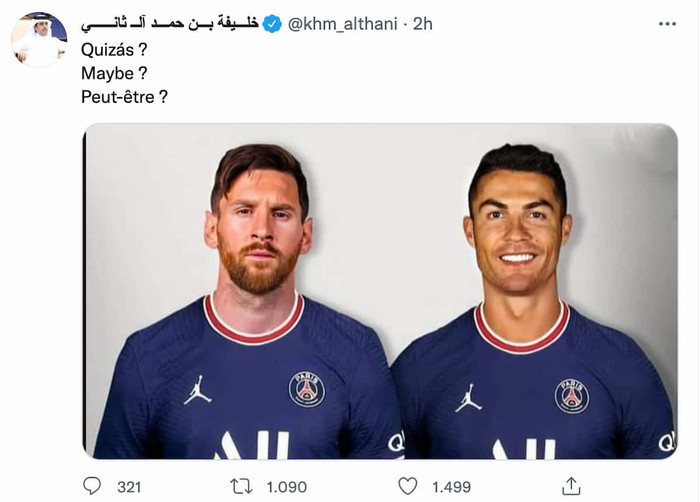 Hoàng thân Qatar bất ngờ hé lộ hình ảnh Ronaldo khoác áo PSG