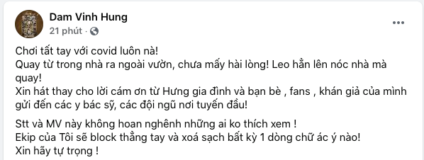 Đàm Vĩnh Hưng bất ngờ có bài đăng dằn mặt anti-fan sau ồn ào với CEO Đại Nam.