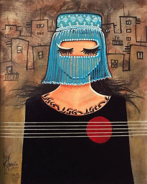 Người phụ nữ Afghanistan phải mặc burqa màu xanh và đối với họ mà nói, tấm khăn ấy thể hiện sự mất mát tàn khốc về quyền lợi mà họ có được suốt 20 năm qua - quyền được làm việc, học tập, tự do di chuyển và quyền được sống trong hòa bình – những thứ mà họ lo sợ rằng sẽ không bao giờ lấy lại được nữa.