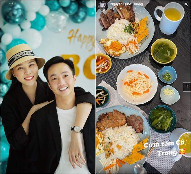 Cùng một bữa cơm tấm nhưng Cường Đô La khoe ảnh đầy màu sắc thế này, đây, còn phát hiện cả một thành viên ăn cơm với... nước tương cơ. 