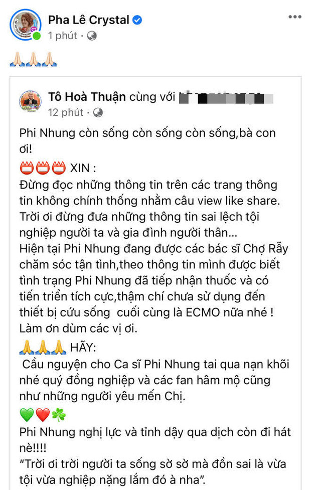 Diễn viên Quốc Thuận bác bỏ thông tin Phi Nhung từ trần Ảnh 1