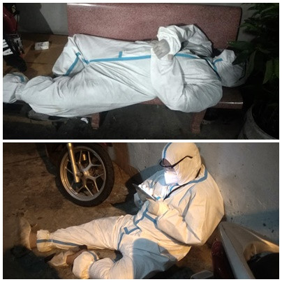 Những giấc ngủ vội, tranh thủ nghỉ ngơi của anh Phúc sau khoảng thời gian dài làm việc 