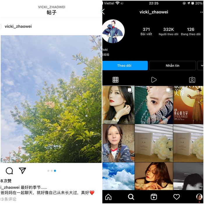 Instagram của Triệu Vy tăng 10k follow sau khi chia sẻ tâm trạng vui vẻ giữa bão drama.