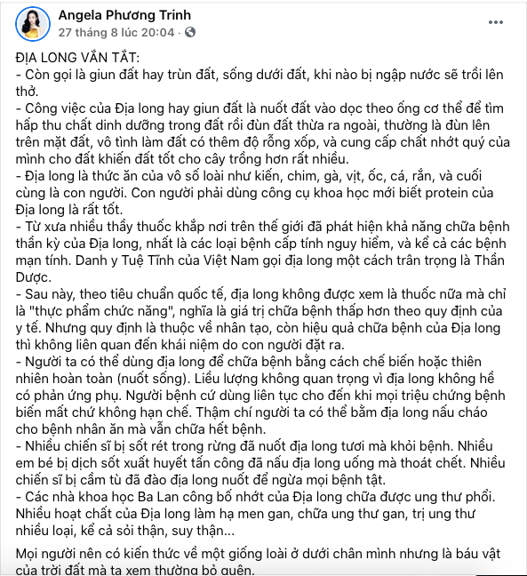 Đăng ảnh 'tô phở địa long', Angela Phương bị netizen chỉ trích 'ăn chay mà bày người ta bỏ giun đất vào' Ảnh 1