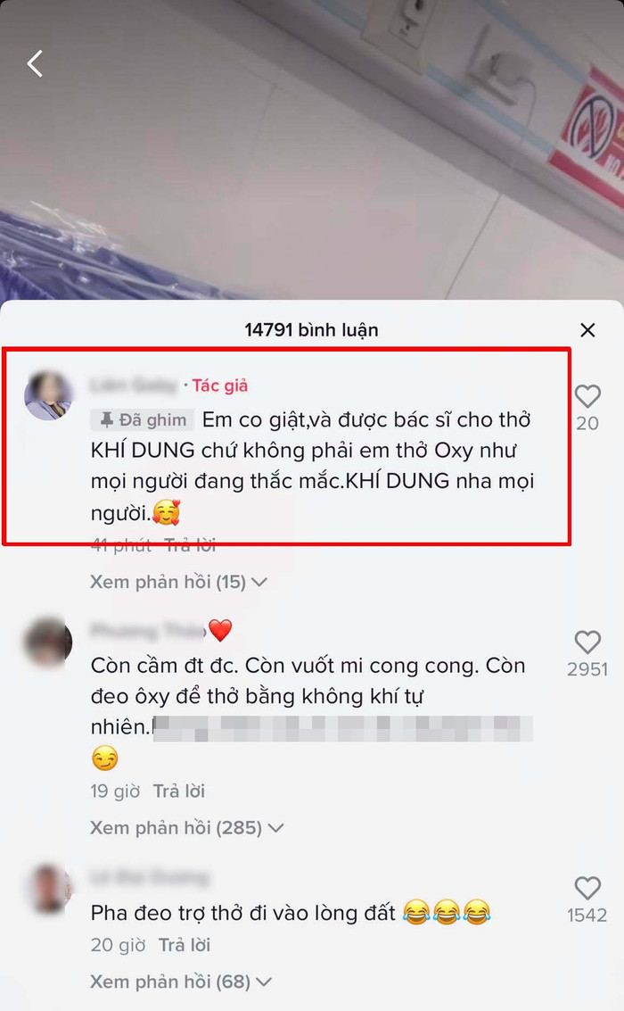 Cô gái giải thích dưới phần bình luận. 