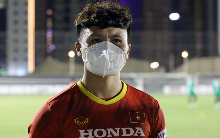 Quang Hải chia sẻ trước buổi tập tối 30/8.