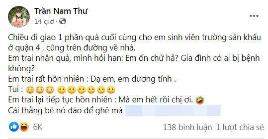 Sau Phi Nhung, đến lượt Nam Thư tiếp xúc trực tiếp với F0 khi làm thiện nguyện Ảnh 3