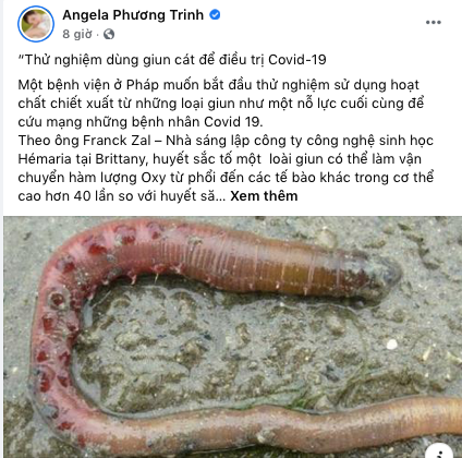 Nhiều bài đăng, trong đó có cả người nổi tiếng chia sẻ về công dụng của Địa long trong chữa trị Covid-19