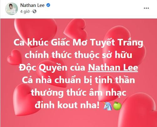 Thủy Tiên mất hit 'Giấc mơ tuyết trắng' về tay Nathan Lee, 'tình cũ' nữ ca sĩ là người bán ca khúc Ảnh 1