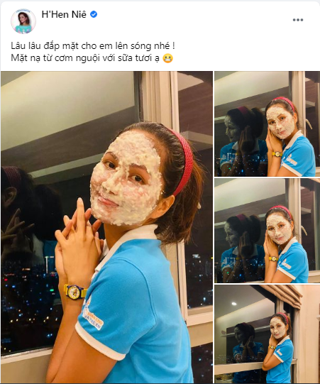 H'Hen Niê khiến fan hết hồn khi khoe ảnh đắp mặt nạ từ cơm nguội với sữa tươi.