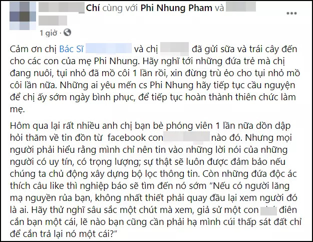 Quản lý Phi Nhung bức xúc vì tin đồn thất thiệt về tình trạng sức khỏe của Phi Nhung.