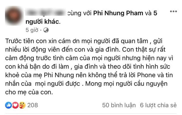 Netizen lại đồn Phi Nhung không qua khỏi, quản lý lên tiếng: 'Xin đừng trù ẻo cho tụi nhỏ mồ côi lần nữa' Ảnh 3