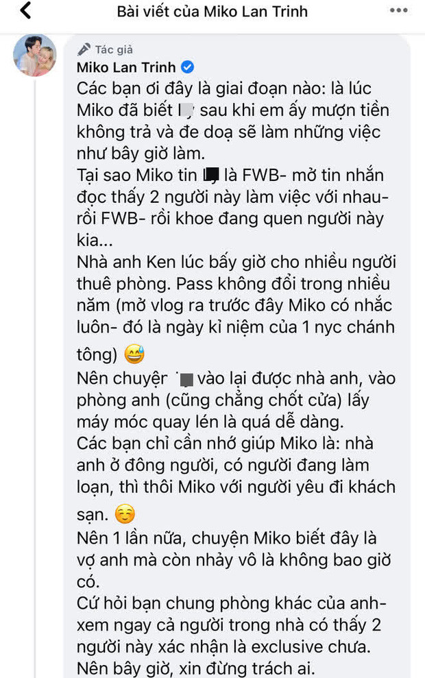 Lộ tin nhắn cho rằng Miko Lan Trinh mới là 'trà xanh' cướp bồ người khác? Ảnh 3