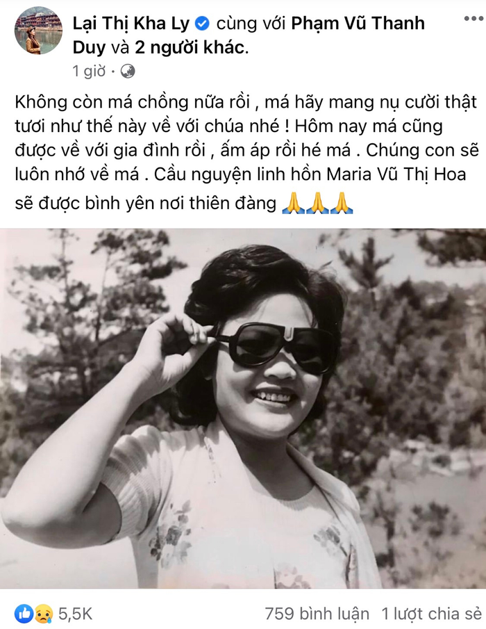 Bài chia sẻ của diễn viên Kha Ly.