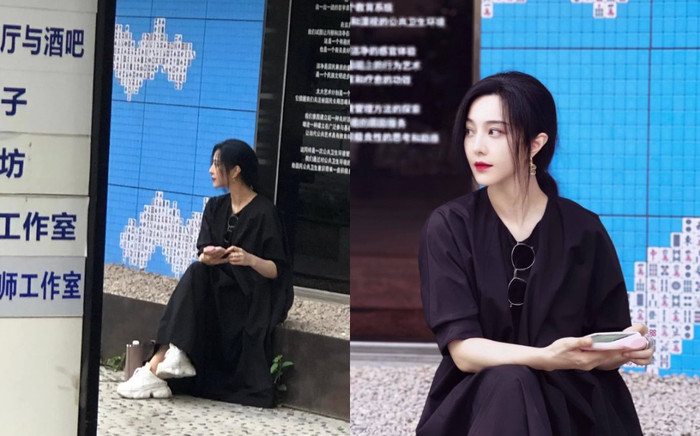 Mặc váy đen bình thường ngồi lề đường mà Phạm Băng Băng viral khắp mạng xã hội Ảnh 2