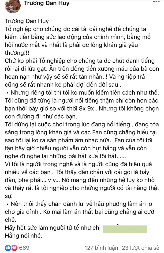 Bài đăng trước đó của Trương Đan Huy.