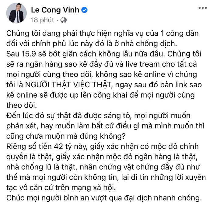 Nguyên văn bài chia sẻ của Công Vinh.