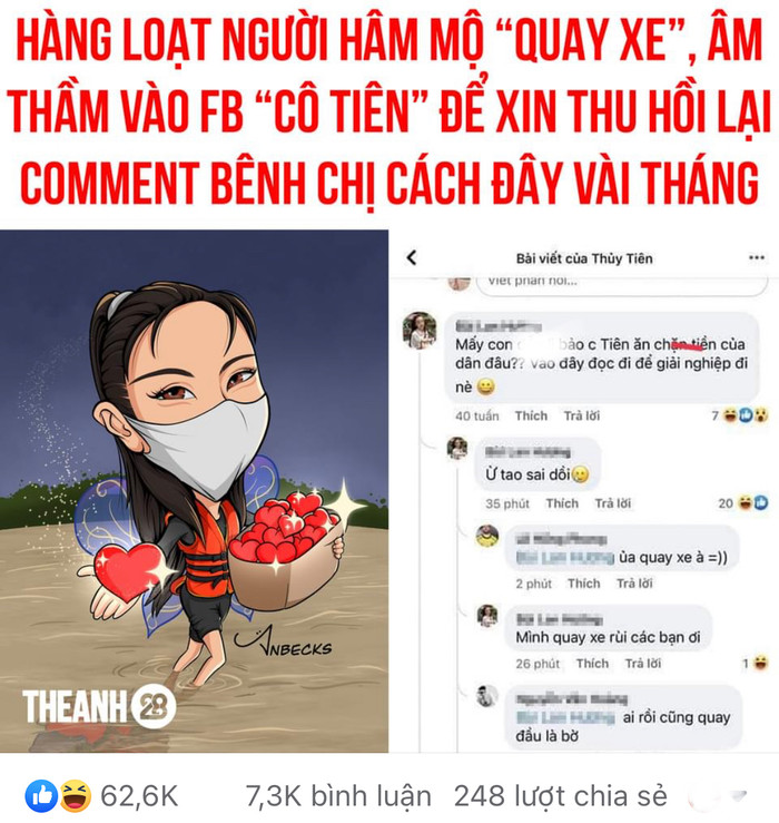 Chuyện fan hâm mộ 'quay xe' với Thuỷ Tiên - Công Vinh đang được quan tâm trên mạng xã hội.