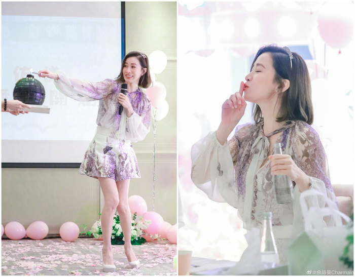 Loạt ảnh hôm sinh nhật 46 tuổi của Xa Thi Mạn. 