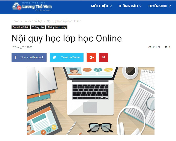 Nội quy lớp học Online của trường Lương Thế Vinh