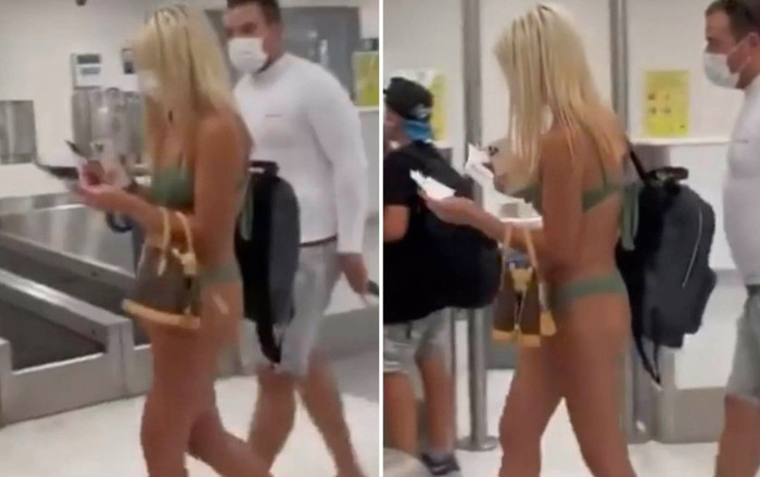 Cô gái mặc đồ 'hai mảnh', đeo khẩu trang kín mít ở sân bay khiến xung quanh bối rối Ảnh 2