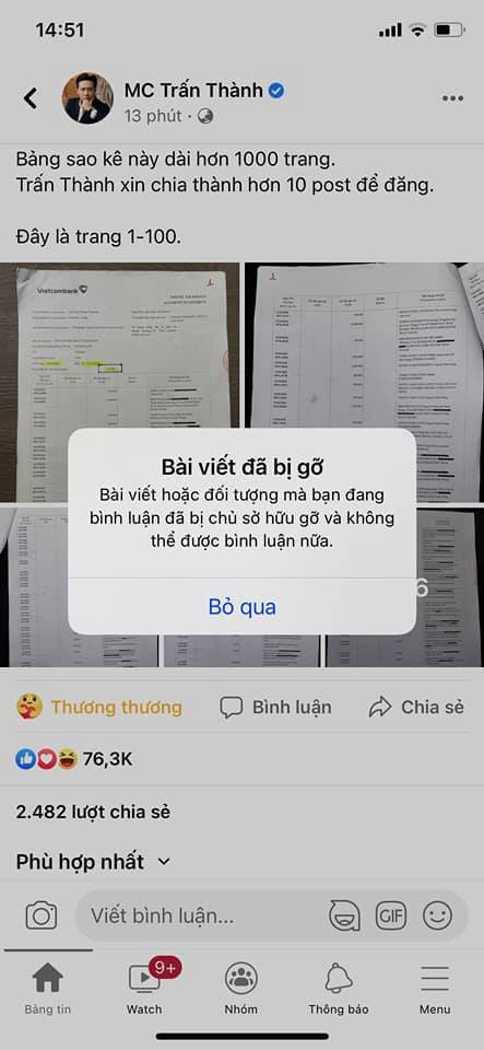 Thực hư việc bài đăng công khai 'sao kê' của Trấn Thành 'thoắt ẩn thoắt hiện' khiến netizen hoang mang? Ảnh 3