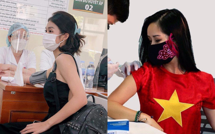 Sao Việt đi tiêm vaccine Covid: Người kín mít, người áo dây gợi cảm Ảnh 2