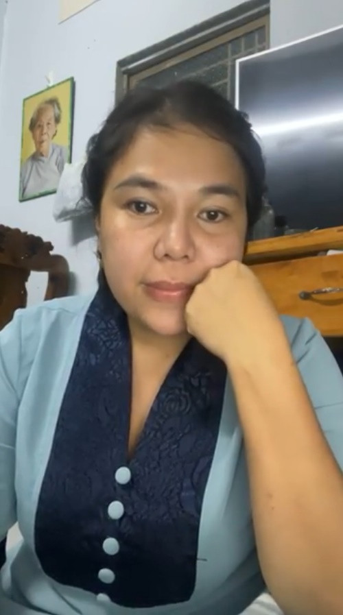 Hình ảnh Giang Kim Cúc trong livestream mới đây