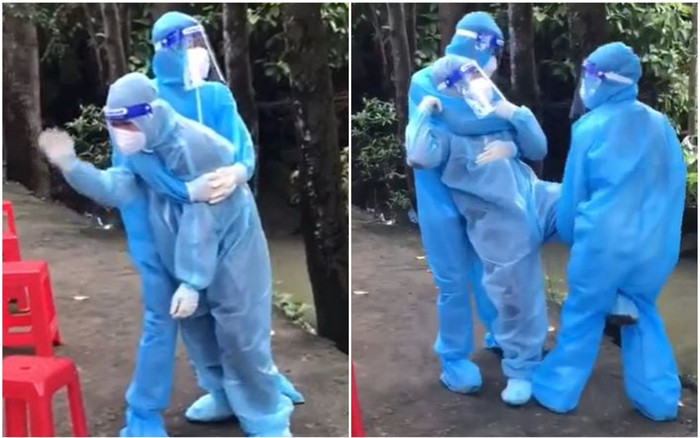 Dở khóc dở cười với nhân viên y tế lấy mẫu ca nào là ca đó dương tính Covid-19 Ảnh 2