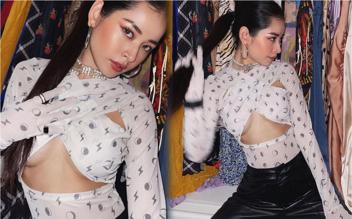 Chi Pu cực bốc trong kiểu áo đắp chéo khoe khéo đôi 'gò bồng đảo' tràn viền Ảnh 2