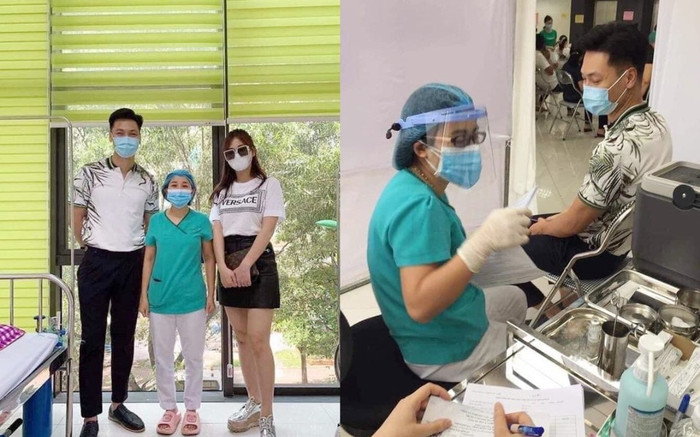 Vợ chồng Nam - Long trong 'Hương vị tình thân' rủ nhau đi tiêm vaccine, bịt kín mít fan vẫn nhận ra Ảnh 2