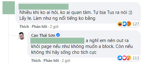 Cao Thái Sơn đáp trả anti-fan 'cực gắt'.