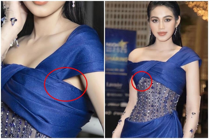 Tuy nhiên, do không để ý nên trong một vài góc máy, phần 'phụ tùng' bên trong đã bị lộ ra, dù là rất nhỏ nhưng cũng khiến công chúng chú ý. May mắn về tổng thể, Đỗ Thị Hà vẫn có màn xuất hiện đẹp mắt.