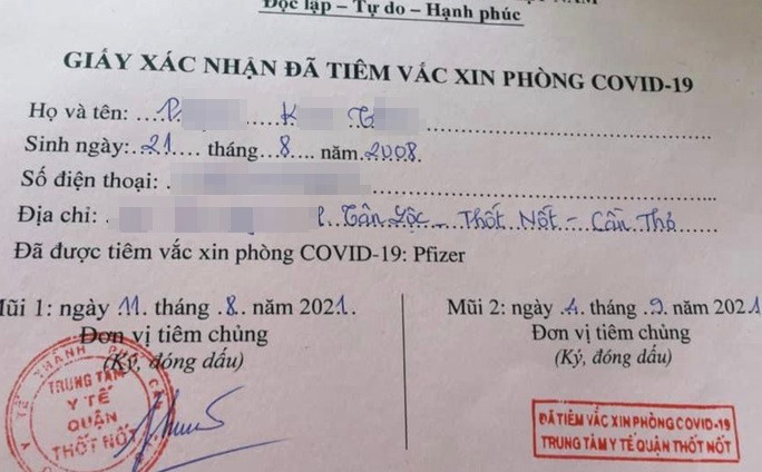 Vụ 57 trẻ dưới 18 tuổi ở Cần Thơ được tiêm vaccine Covid-19: Kỷ luật Giám đốc trung tâm y tế Ảnh 3