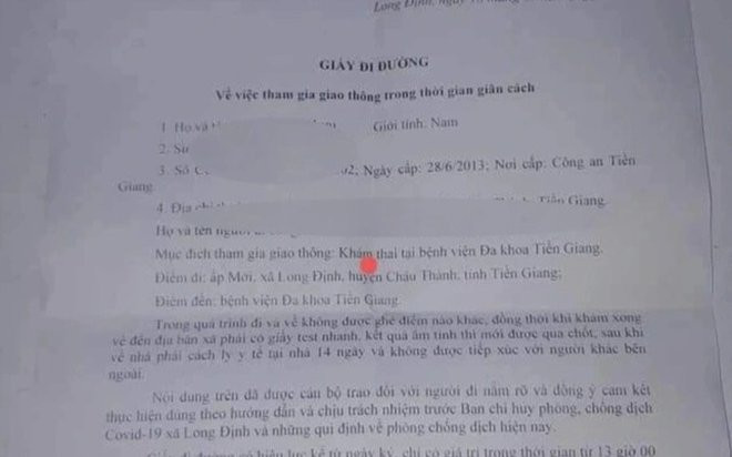 Một xã cấp giấy đi đường cho cụ ông 85 tuổi đến bệnh viện khám thai Ảnh 2