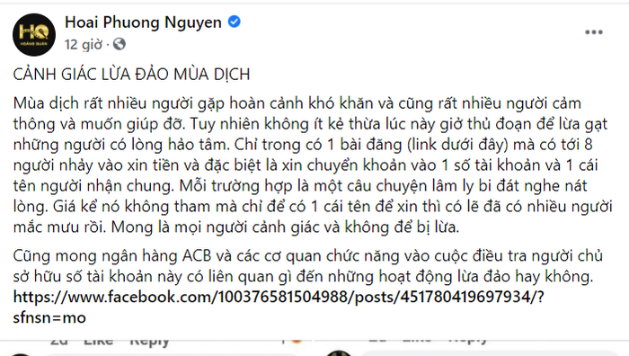 Ông xã Việt Hương nói về chuyện lừa đảo trong từ thiện: 8 người 1 tài khoản, mong ngân hàng vào cuộc Ảnh 1