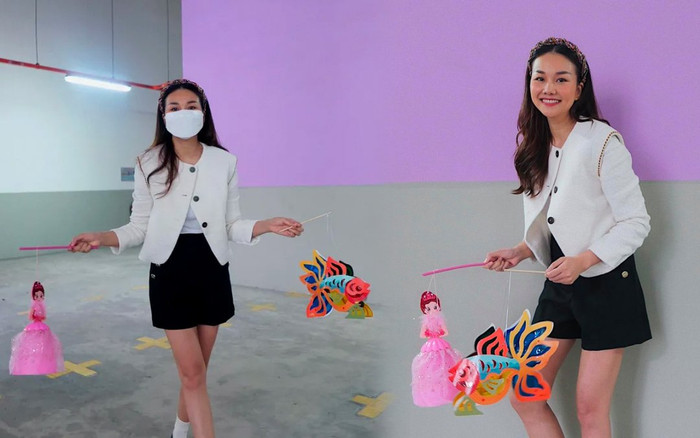 Siêu mẫu Thanh Hằng xách lồng đèn đi chơi trung thu bị 'bảo vệ' để ý Ảnh 2