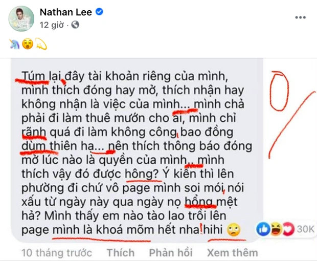 Nathan Lee bắt lỗi chính tả bài viết của Thủy Tiên.