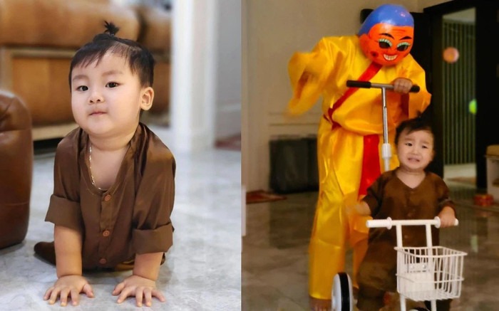 Biểu cảm của con trai Hòa Minzy khi gặp nhân vật này trong đêm Trung thu 'đốn tim' dân mạng Ảnh 2