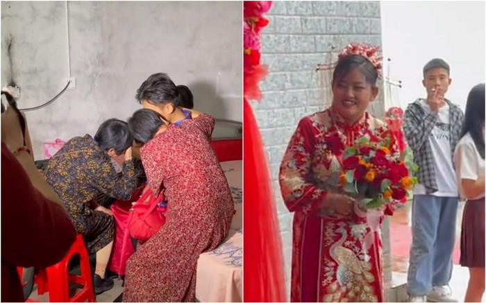 Clip: Cô dâu đến đón rể, nhà trai ôm con khóc sướt mướt không nỡ rời xa Ảnh 2