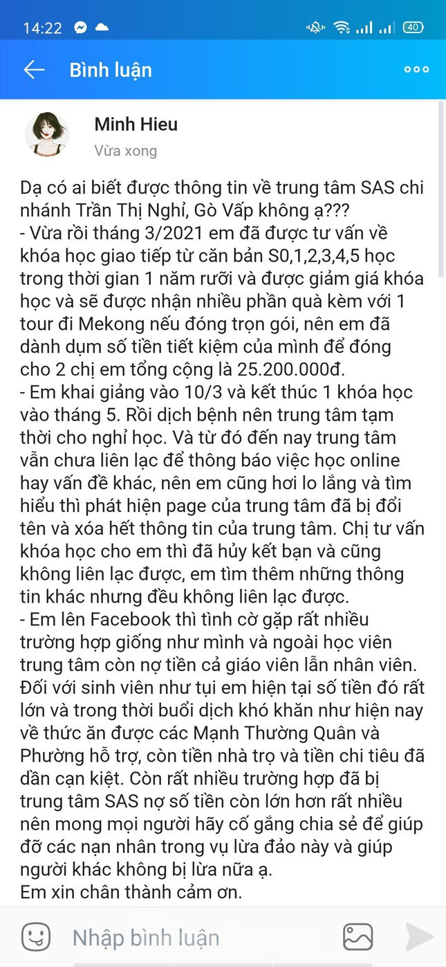 Hàng trăm học viên, giáo viên tố trung tâm ngoại ngữ SAS 'lừa đảo' Ảnh 3