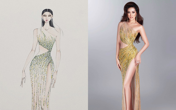 Bản sketch cho Hoa hậu Khánh Vân trong hành trình đến với Miss Universe.