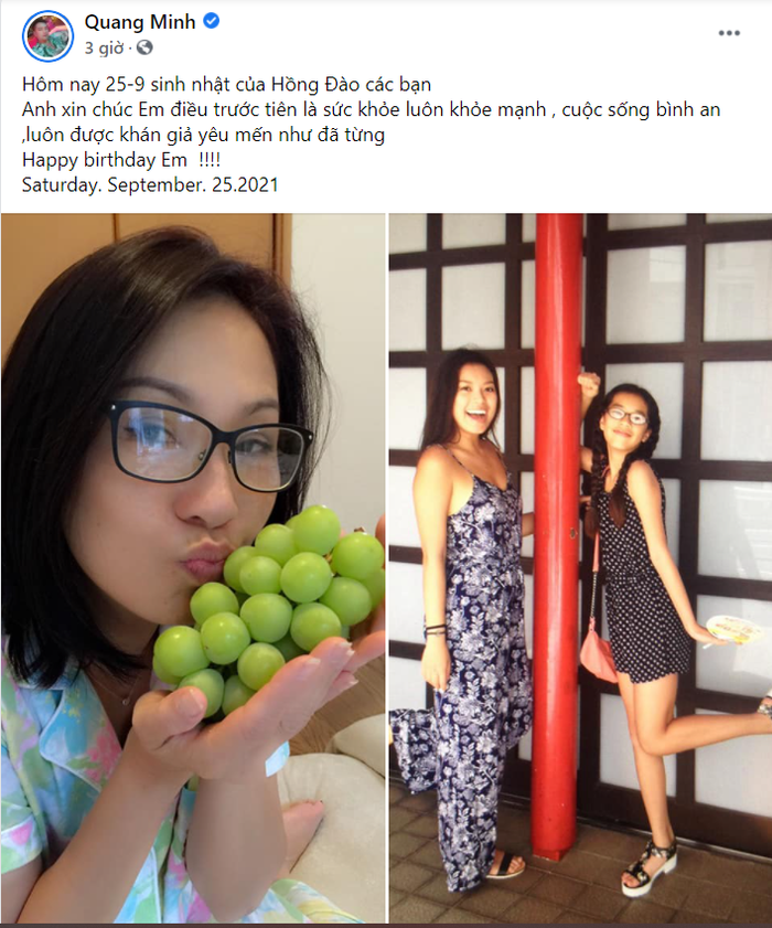 Bài đăng của Quang Minh gửi tới vợ cũ Hồng 