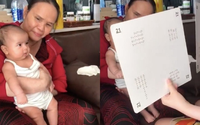 Con gái Võ Hạ Trâm mới 2 tháng tuổi đã được mẹ dạy cho làm điều này Ảnh 2