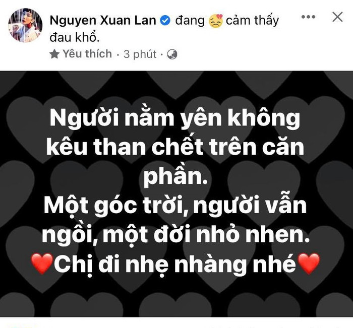 Xuân Lan chia sẻ.
